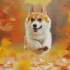 Running Dog In Autumn Diamond Painting