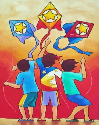 The Three Star Kites Diamond Paintings