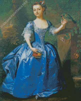 Woman In Blue Dress Art Diamond Painting