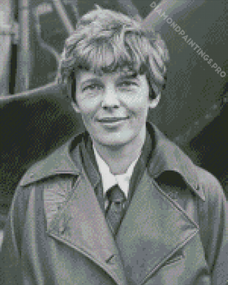 Amelia Earhart In Black And White Diamond Painting