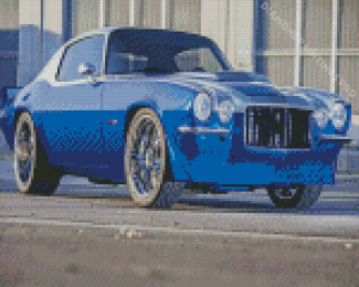 Blue 1970 Chevy Camaro Car Diamond Painting