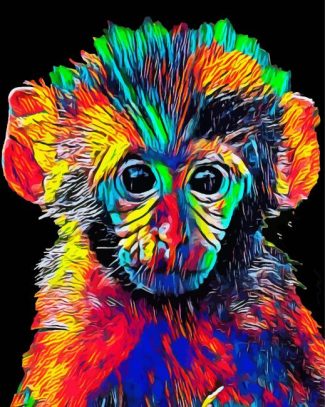 Colorful Monkey Art Diamond Painting
