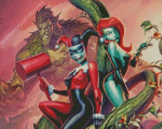DC Comics Harley Quinn And Poison Ivy Diamond Painting