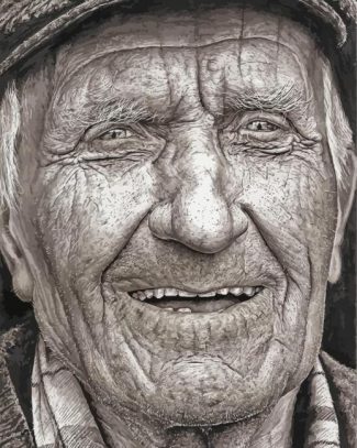 Happy Old Man Face Diamond Painting