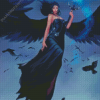 Lady With Wings With Crows Diamond Painting