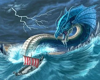Leviathan Sea Serpent Diamond Painting