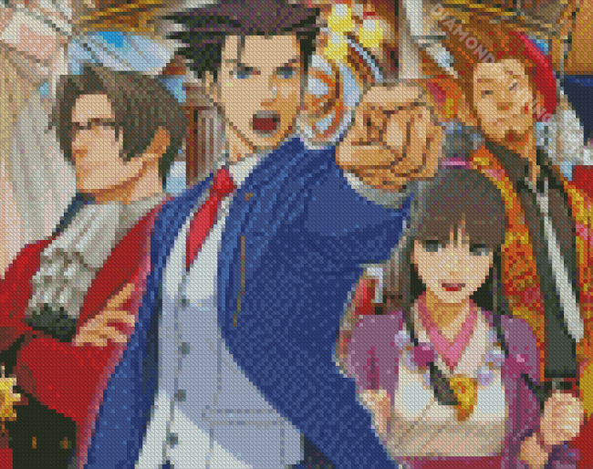 Phoenix Wright Ace Attorney Game Characters Diamond Painting