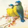 Two Birds On A Branch Art Diamond Painting