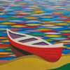 Abstract Red Canoe Diamond Painting