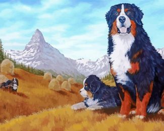 Aesthetic Bernese Mountain Dog Diamond Painting