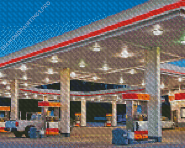 American Gas Station Diamond Painting