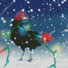 Crow Who Stole Christmas Lights Diamond Painting