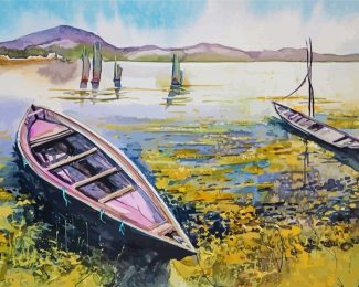 Fishing Boats Of Chilika Lake Diamond Painting