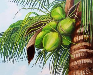 Green Coconut Tree Diamond Painting