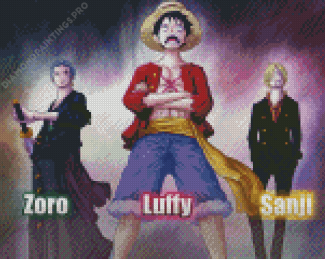 Zoro Luffy And Sanji Monster Trio Diamond Painting