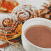 Cinnamon Roll With Hot Chocolate Diamond Painting