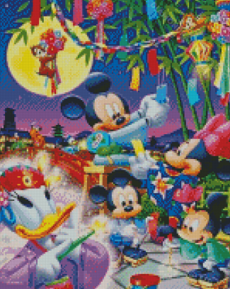 Mickey And Minnie In Japan With Friends Diamond Painting