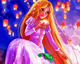 Princess Rapunzel Lantern Diamond Painting