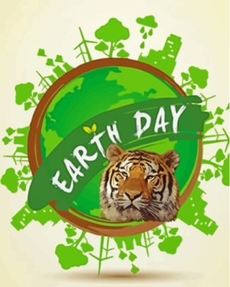 Tiger Earth Day Diamond Painting