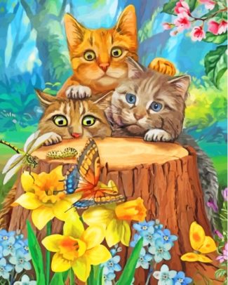 Cute Cats And Butterfly Diamond Painting