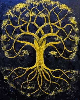 Gold Celtic Tree Diamond Painting