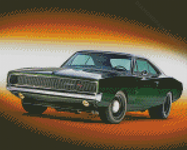 Green 1968 Dodge Charger Diamond Painting