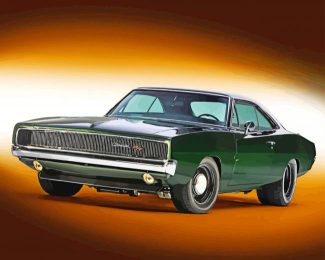Green 1968 Dodge Charger Diamond Painting