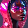 Neon Black Girl Diamond Painting