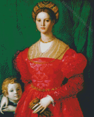 Noble Woman With Son Diamond Painting