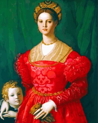 Noble Woman With Son Diamond Painting