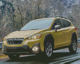 Subaru Crosstrek Yellow Car Diamond Painting