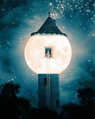 Aesthetic Moon Tower Diamond Painting