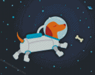Astronaut Dog Diamond Painting