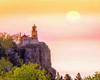 Beautiful View Of Split Rock Lighthouse Diamond Painting