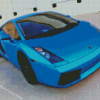 Blue Metallic Lamborghini Diamond Painting