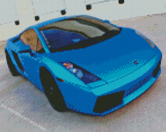 Blue Metallic Lamborghini Diamond Painting