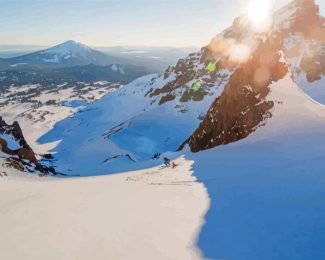 Broken Top Mountain Snow Diamond Painting