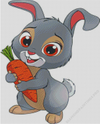 Cartoon Rabbit And Carrot Diamond Painting