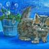 Cat And Flower Vase Diamond Painting
