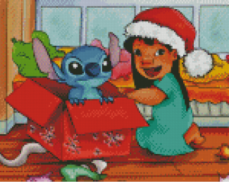 Christmas Stitch And Lilo Diamond Painting