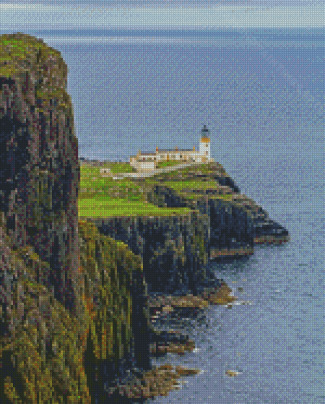Cliffs And Neist Point Lighthouse Diamond Painting