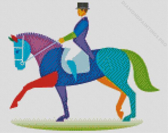 Colorful Dressage Horse Diamond Painting