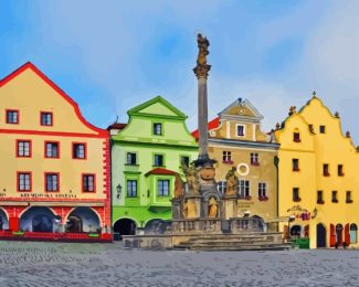 Czech Republic Cesky Krumlov Town Square Diamond Painting