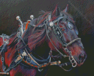 Draft Horse Head Art Diamond Painting