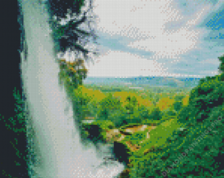 Edessa Waterfall Landscape Diamond Painting