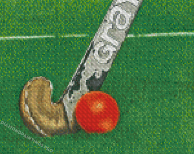 Field Hockey Stick And Ball Diamond Painting