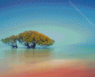 Foggy View Of A Tree In Broome Diamond Painting