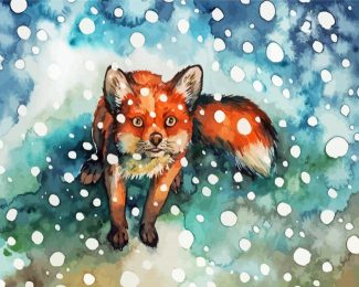 Fox Snow Animal Diamond Painting