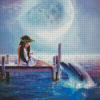 Little Girl And Dolphin Diamond Painting