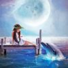 Little Girl And Dolphin Diamond Painting